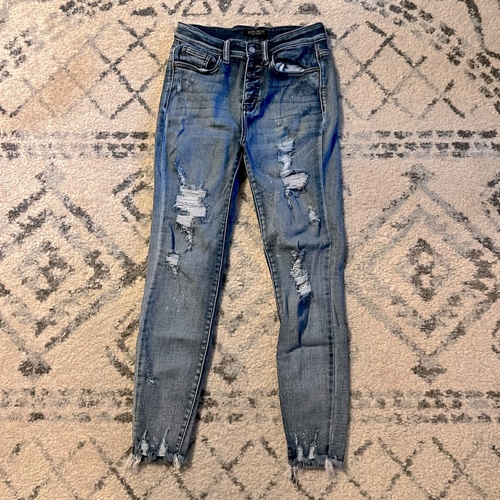 Judy Blue Distressed Paint Splatter Skinny Jeans Size 3/26